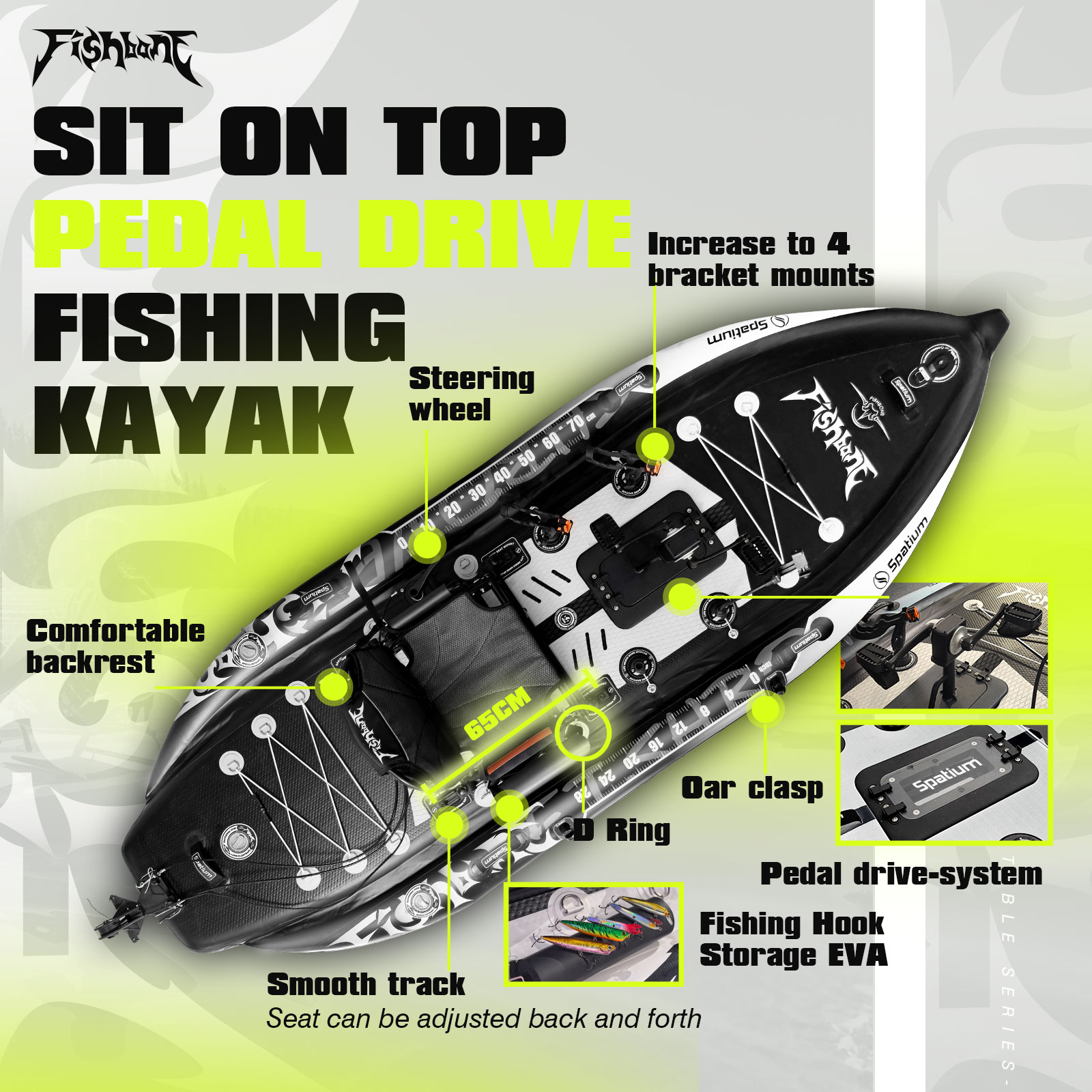 Kayak da Pesca Spatium con Sis - Fishing Kayak Pedal Drive recensione e prezzo